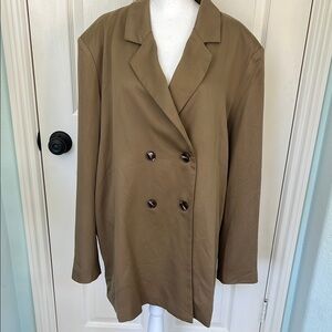 NWT 12th Tribe Oversized Khaki Blazer Slouchy Boyfriend Blogger Fave Size L